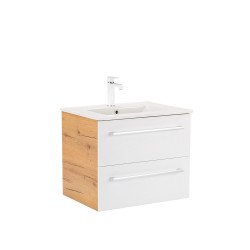 Vario Clam 60 alsó szekrény mosdóval tölgy-fehér Mosdószekrény Mosdószekrény Luxury