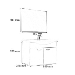 Zeus 85 komplett fürdõszoba bútor Sonoma tölgy Komplett fürdöszoba butor Komplett fürdöszoba butor Luxury