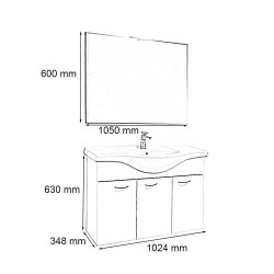 Zeus 105 komplett fürdõszoba bútor Rauna szil Komplett fürdöszoba butor Komplett fürdöszoba butor Luxury