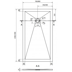 Mexen Stone+   SMC zuhanytálca 130 x 80 cm, szürke-beton - 44618013 Kompozit zuhanytálca Kompozit zuhanytálca