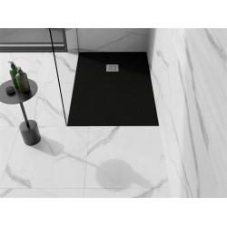 Mexen Stone+   SMC zuhanytálca 80 x 70 cm,  fekete  - 44707080 Kompozit zuhanytálca Kompozit zuhanytálca