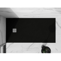 Mexen Stone+   SMC zuhanytálca 160 x 70 cm,  fekete  - 44707016 Kompozit zuhanytálca Kompozit zuhanytálca