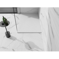Mexen Stone+   SMC zuhanytálca 80 x 70 cm, fehér ,  takaró fehér - 44107080-W Kompozit zuhanytálca Kompozit zuhanytálca