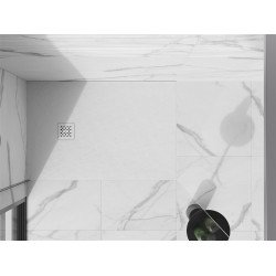 Mexen Stone+   SMC zuhanytálca 80 x 70 cm, fehér ,  takaró fehér - 44107080-W Kompozit zuhanytálca Kompozit zuhanytálca