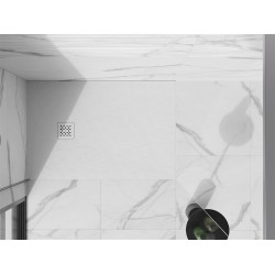Mexen Stone+   SMC zuhanytálca 90 x 80 cm, fehér ,  takaró fehér - 44108090-W Kompozit zuhanytálca Kompozit zuhanytálca