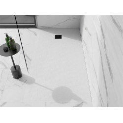 Mexen Stone+   SMC zuhanytálca 160 x 70 cm, fehér ,  takaró fekete - 44107016-B Kompozit zuhanytálca Kompozit zuhanytálca