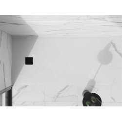 Mexen Stone+   SMC zuhanytálca 160 x 70 cm, fehér ,  takaró fekete - 44107016-B Kompozit zuhanytálca Kompozit zuhanytálca