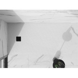 Mexen Stone+   SMC zuhanytálca 200 x 100 cm, fehér ,  takaró fekete - 44101020-B Kompozit zuhanytálca Kompozit zuhanytálca