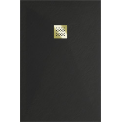 Mexen Stone+   SMC zuhanytálca 80 x 70 cm,  fekete ,  takaró arany - 44707080-G Kompozit zuhanytálca Kompozit zuhanytálca