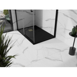 Mexen Stone+   SMC zuhanytálca 90 x 70 cm,  fekete ,  takaró arany - 44707090-G Kompozit zuhanytálca Kompozit zuhanytálca