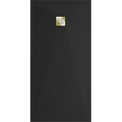 Mexen Stone+   SMC zuhanytálca 160 x 80 cm,  fekete ,  takaró arany - 44708016-G Kompozit zuhanytálca Kompozit zuhanytálca