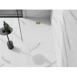Mexen Stone+   SMC zuhanytálca 80 x 70 cm, fehér ,  takaró arany - 44107080-G Kompozit zuhanytálca Kompozit zuhanytálca