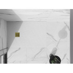 Mexen Stone+   SMC zuhanytálca 80 x 70 cm, fehér ,  takaró arany - 44107080-G Kompozit zuhanytálca Kompozit zuhanytálca