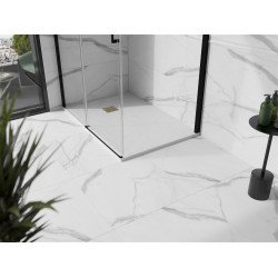 Mexen Stone+   SMC zuhanytálca 130 x 70 cm, fehér ,  takaró arany - 44107013-G Kompozit zuhanytálca Kompozit zuhanytálca