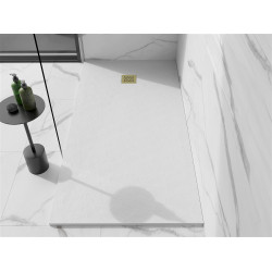 Mexen Stone+   SMC zuhanytálca 160 x 70 cm, fehér ,  takaró arany - 44107016-G Kompozit zuhanytálca Kompozit zuhanytálca