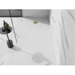 Mexen Stone+   SMC zuhanytálca 160 x 70 cm, fehér ,  takaró arany - 44107016-G Kompozit zuhanytálca Kompozit zuhanytálca