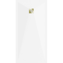 Mexen Stone+   SMC zuhanytálca 160 x 80 cm, fehér ,  takaró arany - 44108016-G Kompozit zuhanytálca Kompozit zuhanytálca