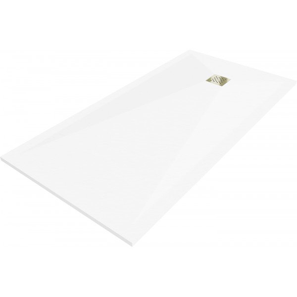 Mexen Stone+   SMC zuhanytálca 180 x 80 cm, fehér ,  takaró arany - 44108018-G Kompozit zuhanytálca Kompozit zuhanytálca