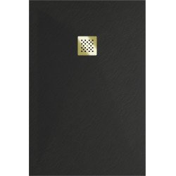 Mexen Stone+   SMC zuhanytálca 100 x 90 cm,  fekete ,  takaró arany - 44709010-G Kompozit zuhanytálca Kompozit zuhanytálca