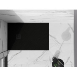 Mexen Stone+   SMC zuhanytálca 80 x 70 cm,  fekete ,  takaró fekete - 44707080-B Kompozit zuhanytálca Kompozit zuhanytálca