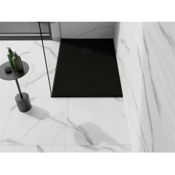 Mexen Stone+   SMC zuhanytálca 80 x 70 cm,  fekete ,  takaró fekete - 44707080-B Kompozit zuhanytálca Kompozit zuhanytálca