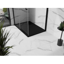 Mexen Stone+   SMC zuhanytálca 80 x 70 cm,  fekete ,  takaró fekete - 44707080-B Kompozit zuhanytálca Kompozit zuhanytálca