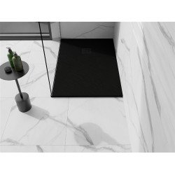 Mexen Stone+   SMC zuhanytálca 90 x 70 cm,  fekete ,  takaró fekete - 44707090-B Kompozit zuhanytálca Kompozit zuhanytálca