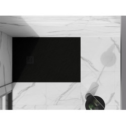 Mexen Stone+   SMC zuhanytálca 120 x 70 cm,  fekete ,  takaró fekete - 44707012-B Kompozit zuhanytálca Kompozit zuhanytálca
