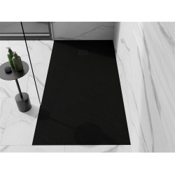 Mexen Stone+   SMC zuhanytálca 160 x 70 cm,  fekete ,  takaró fekete - 44707016-B Kompozit zuhanytálca Kompozit zuhanytálca