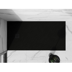 Mexen Stone+   SMC zuhanytálca 160 x 70 cm,  fekete ,  takaró fekete - 44707016-B Kompozit zuhanytálca Kompozit zuhanytálca