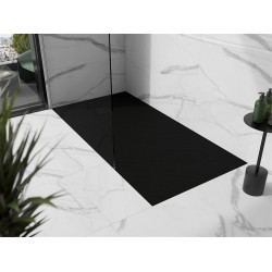 Mexen Stone+   SMC zuhanytálca 160 x 70 cm,  fekete ,  takaró fekete - 44707016-B Kompozit zuhanytálca Kompozit zuhanytálca
