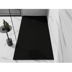 Mexen Stone+   SMC zuhanytálca 160 x 70 cm,  fekete ,  takaró fekete - 44707016-B Kompozit zuhanytálca Kompozit zuhanytálca