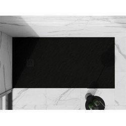 Mexen Stone+   SMC zuhanytálca 180 x 80 cm,  fekete ,  takaró fekete - 44708018-B Kompozit zuhanytálca Kompozit zuhanytálca