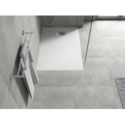 Mexen Hugo   SMC zuhanytálca  80 x 70 cm, fehér ,  takaró inox - 42107080-X Kompozit zuhanytálca Kompozit zuhanytálca