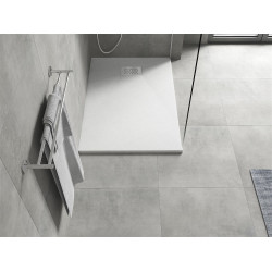 Mexen Hugo   SMC zuhanytálca  80 x 70 cm, fehér ,  takaró inox - 42107080-X Kompozit zuhanytálca Kompozit zuhanytálca
