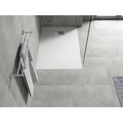 Mexen Hugo   SMC zuhanytálca  80 x 70 cm, fehér ,  takaró inox - 42107080-X Kompozit zuhanytálca Kompozit zuhanytálca