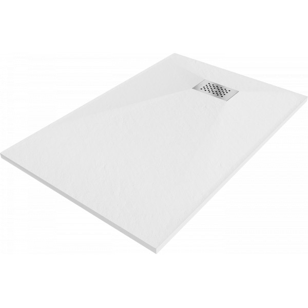 Mexen Hugo   SMC zuhanytálca  90 x 70 cm, fehér ,  takaró inox - 42107090-X Kompozit zuhanytálca Kompozit zuhanytálca