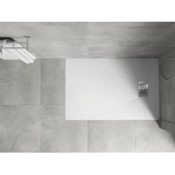 Mexen Hugo   SMC zuhanytálca  90 x 70 cm, fehér ,  takaró inox - 42107090-X Kompozit zuhanytálca Kompozit zuhanytálca