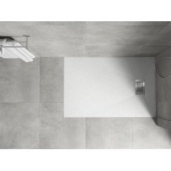 Mexen Hugo   SMC zuhanytálca  90 x 70 cm, fehér ,  takaró inox - 42107090-X Kompozit zuhanytálca Kompozit zuhanytálca