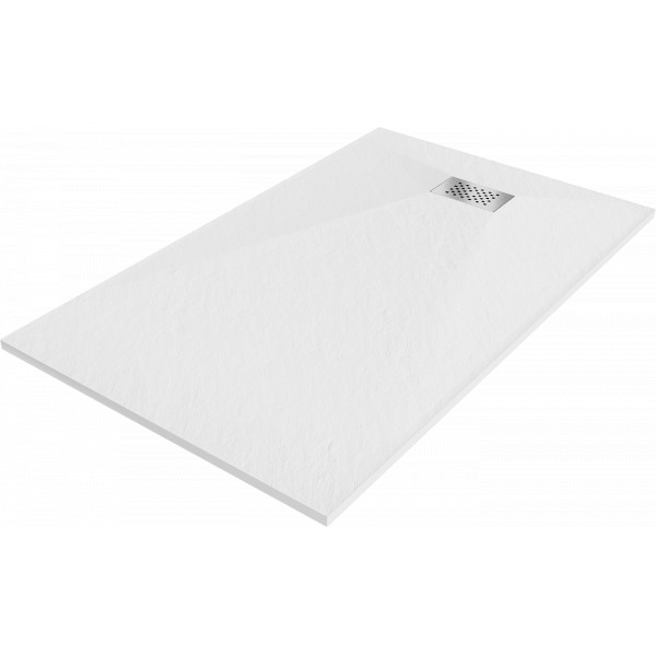 Mexen Hugo   SMC zuhanytálca  140 x 70 cm, fehér ,  takaró inox - 42107014-X Kompozit zuhanytálca Kompozit zuhanytálca