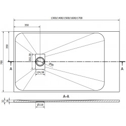 Mexen Hugo   SMC zuhanytálca  140 x 70 cm, fehér ,  takaró inox - 42107014-X Kompozit zuhanytálca Kompozit zuhanytálca
