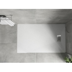 Mexen Hugo   SMC zuhanytálca  140 x 70 cm, fehér ,  takaró inox - 42107014-X Kompozit zuhanytálca Kompozit zuhanytálca