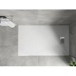 Mexen Hugo   SMC zuhanytálca  140 x 70 cm, fehér ,  takaró inox - 42107014-X Kompozit zuhanytálca Kompozit zuhanytálca