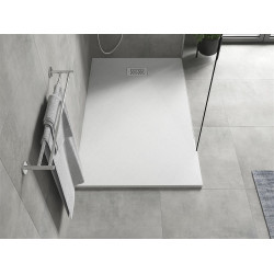 Mexen Hugo   SMC zuhanytálca  160 x 70 cm, fehér ,  takaró inox - 42107016-X Kompozit zuhanytálca Kompozit zuhanytálca