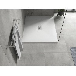 Mexen Hugo   SMC zuhanytálca  110 x 100 cm, fehér ,  takaró inox - 42101011-X Kompozit zuhanytálca Kompozit zuhanytálca