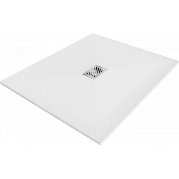 Mexen Hugo   SMC zuhanytálca  120 x 100 cm, fehér ,  takaró inox - 42101012-X Kompozit zuhanytálca Kompozit zuhanytálca