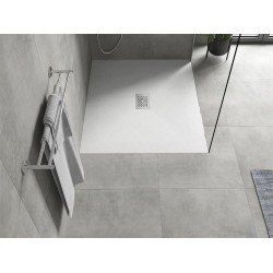 Mexen Hugo   SMC zuhanytálca  120 x 100 cm, fehér ,  takaró inox - 42101012-X Kompozit zuhanytálca Kompozit zuhanytálca