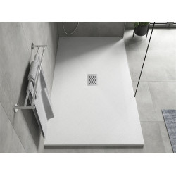 Mexen Hugo   SMC zuhanytálca  150 x 100 cm, fehér ,  takaró inox - 42101015-X Kompozit zuhanytálca Kompozit zuhanytálca