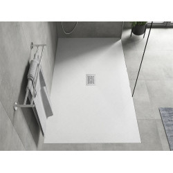 Mexen Hugo   SMC zuhanytálca  150 x 100 cm, fehér ,  takaró inox - 42101015-X Kompozit zuhanytálca Kompozit zuhanytálca