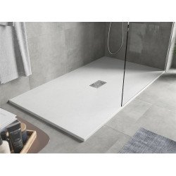Mexen Hugo   SMC zuhanytálca  160 x 100 cm, fehér ,  takaró inox - 42101016-X Kompozit zuhanytálca Kompozit zuhanytálca